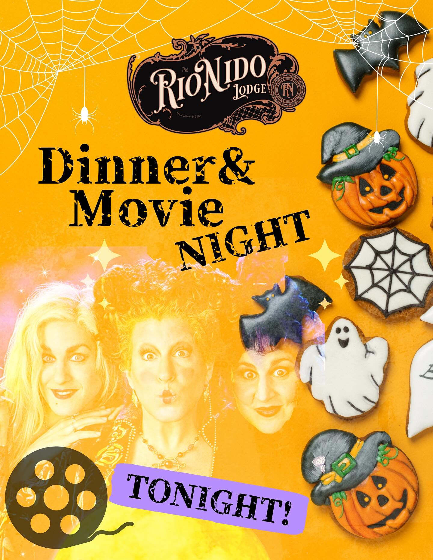 JOIN US for Tuesday Night FUN for All Ages at The Lodge! This evening we’ll be crafting #Halloween cookies & screening nostalgic Halloween movies! From 5:30-9:30 in our Lounge, enjoy complimentary hot cocoa & popcorn, fireside. 🔥🎃🍿🎞️ 
From our Bar & Cafe, try a delicious 🍎🍁Spiced Cider, SPIKE IT 🥃 & enjoy warm or over ice.
We’re also featuring a Pumpkin Spice Espresso Martini🍸☕️ 
Don’t miss our Bar Bites!! It’s heirloom season! Try our fresh Bruschetta & Burrata.🍅 +
Our off menu Special tonight will be a Creamy Pesto Pasta with garlic bread for $15.95. 🍃
Dinner service begins at 5:30 and goes until 10pm.
. . .
#RussianRiver #Guerneville #RioNido #California #SonomaCounty #staywithus #winecountry #travel #love #wine #food #visitcalifornia #redwoods #livemusic #love #fun #datenight #family #spookyseason