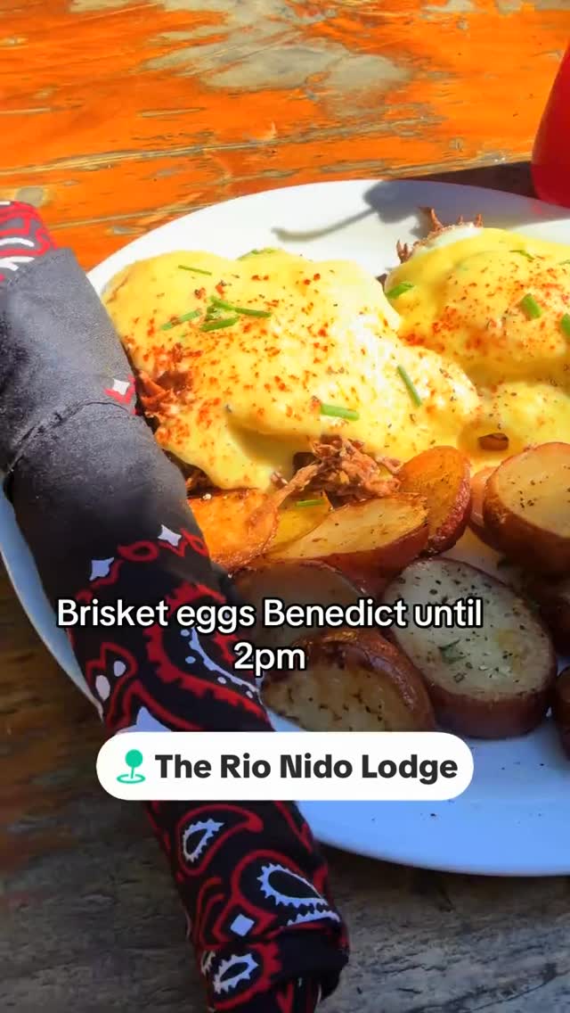 Brisket eggs Benedict sundae brunch served until 2 PM